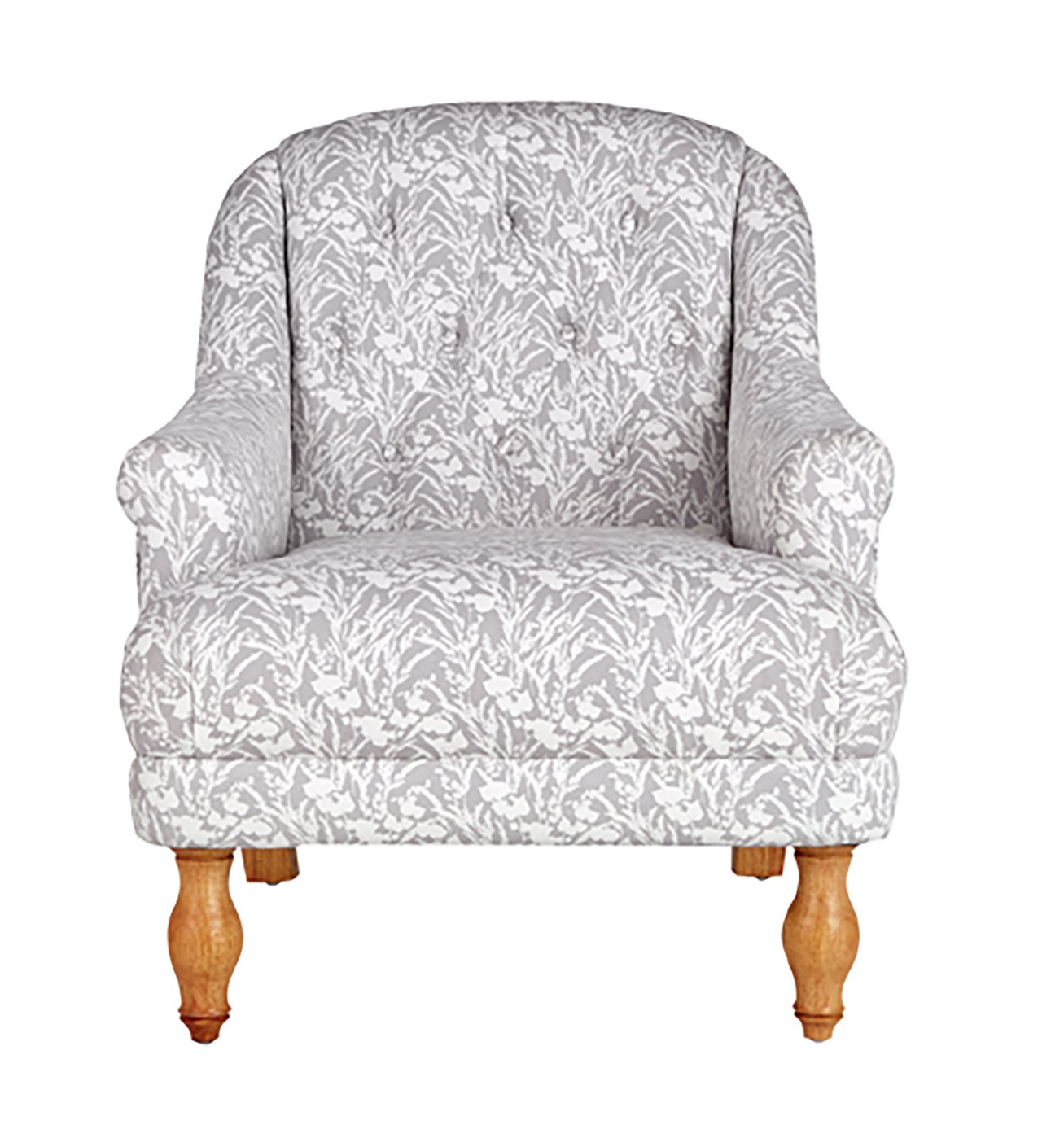 Argos Home Macy Fabric Armchair - Floral Light Grey