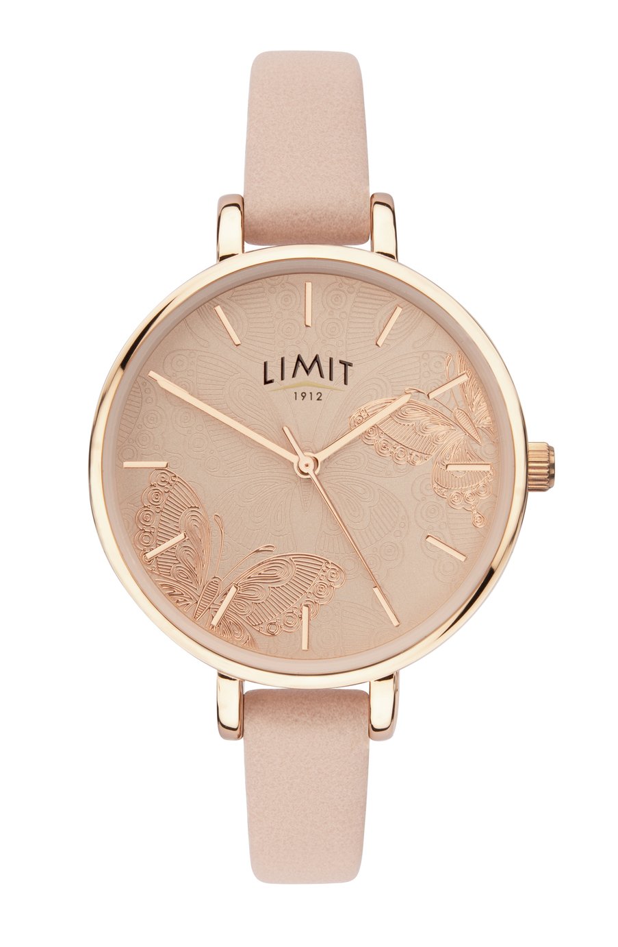 Limit Ladies Dusky Pink Butterfly Strap Watch