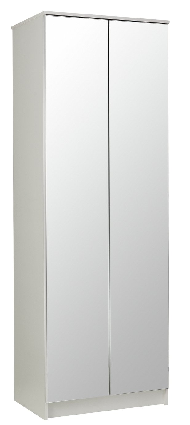 Argos Home Cheval Gloss 2 Door Mirrored Wardrobe - White