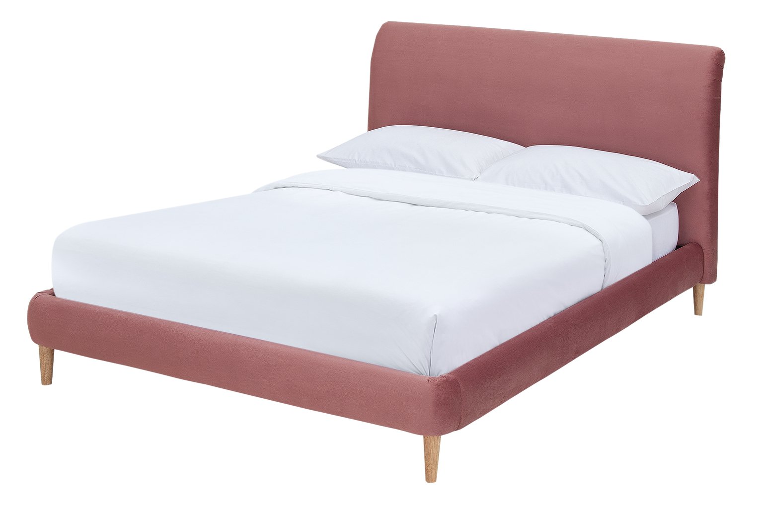 Argos Home Macaroon Velvet Double Bed Frame - Pink