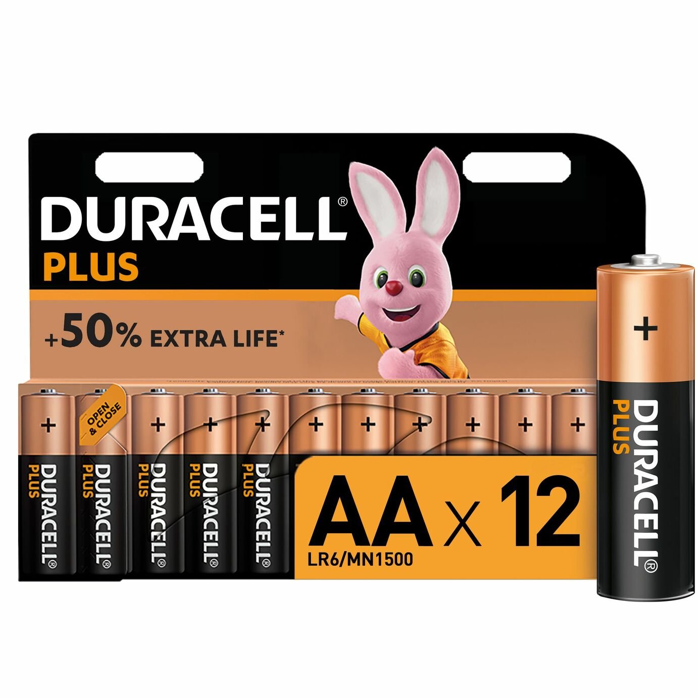 Duracell Plus Alkaline AA Batteries - Pack of 12