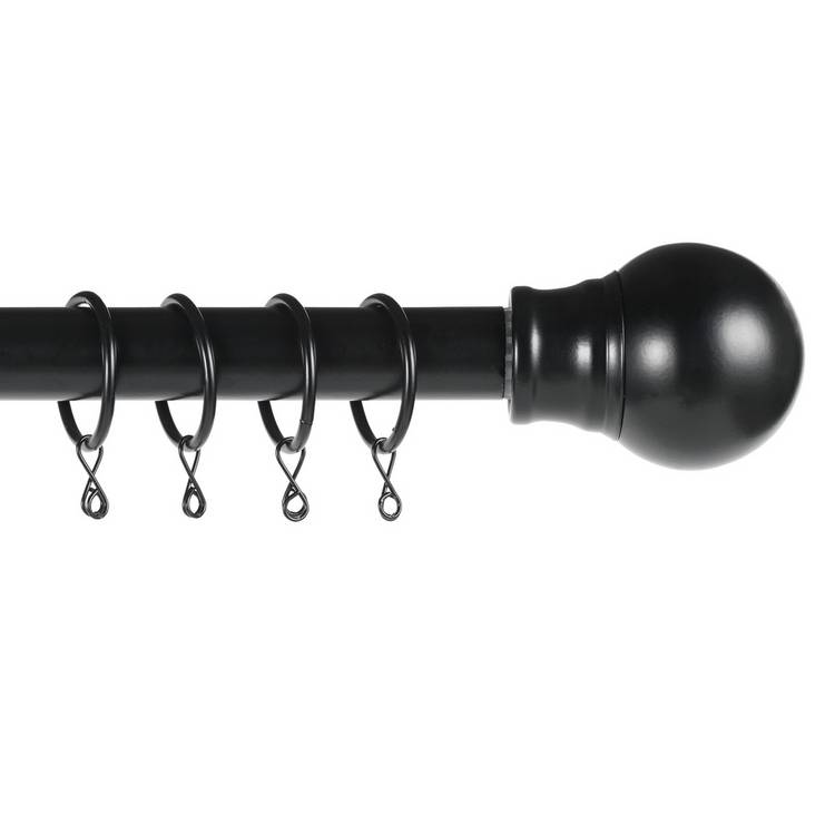 Argos Home Black Extendable Curtain Pole - 110 cm - 300 cm 0