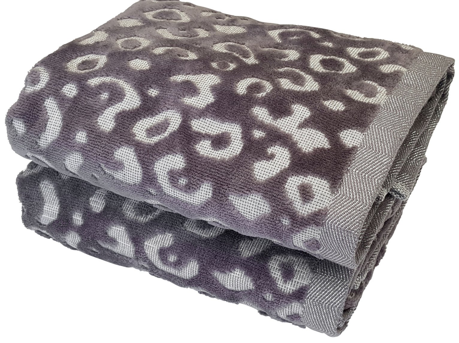 Argos Home Sparkle Leopard Pair of Hand Towels -  Grey