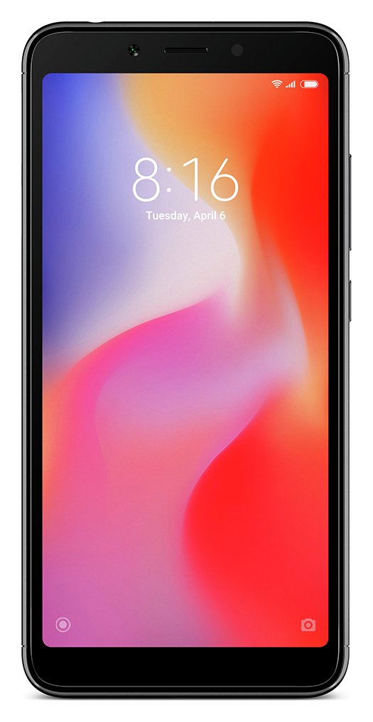 Three Xiaomi RedMI 6A 16GB Mobile Phone - Black