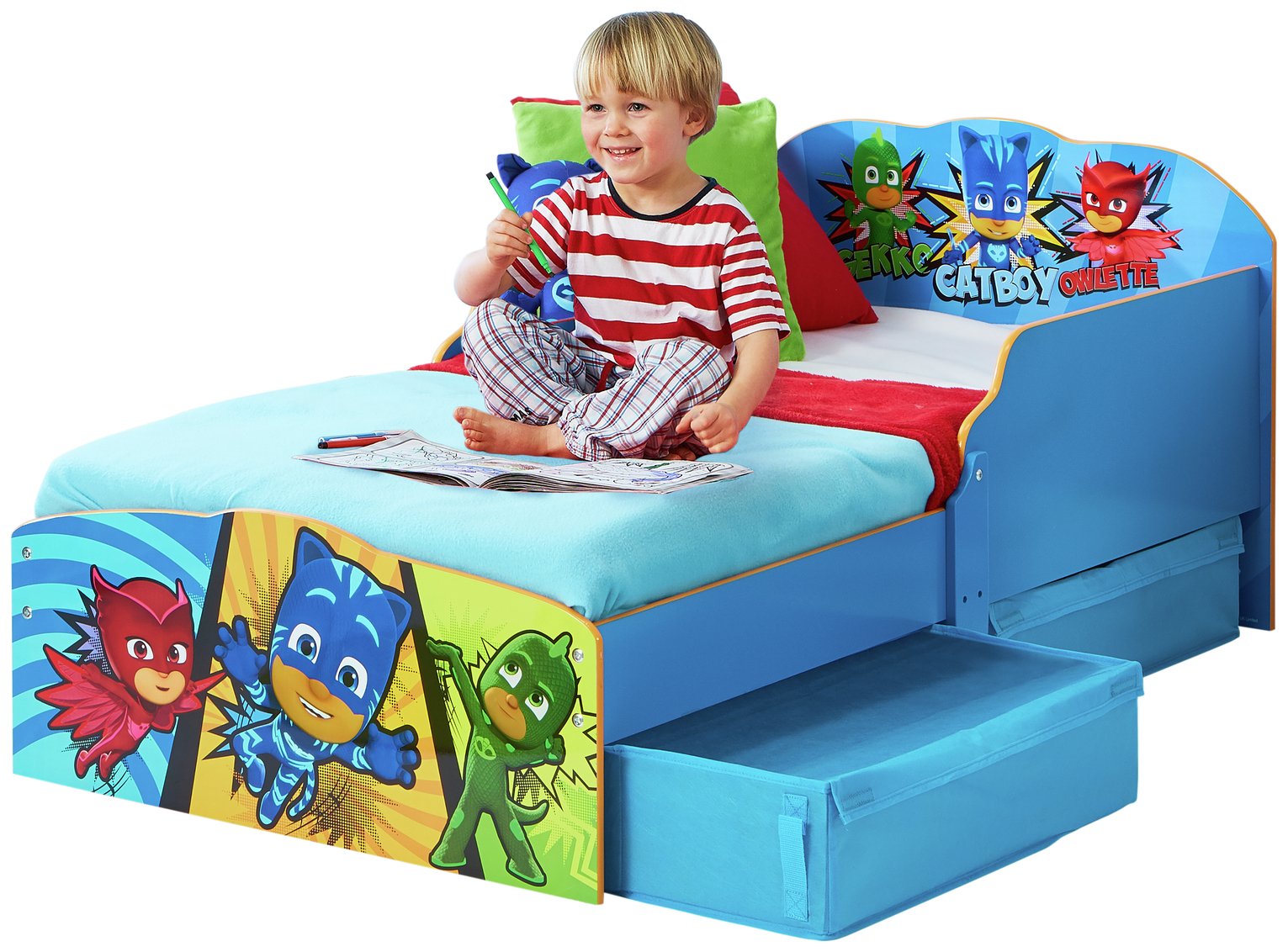 pj masks toddler bed with mattress