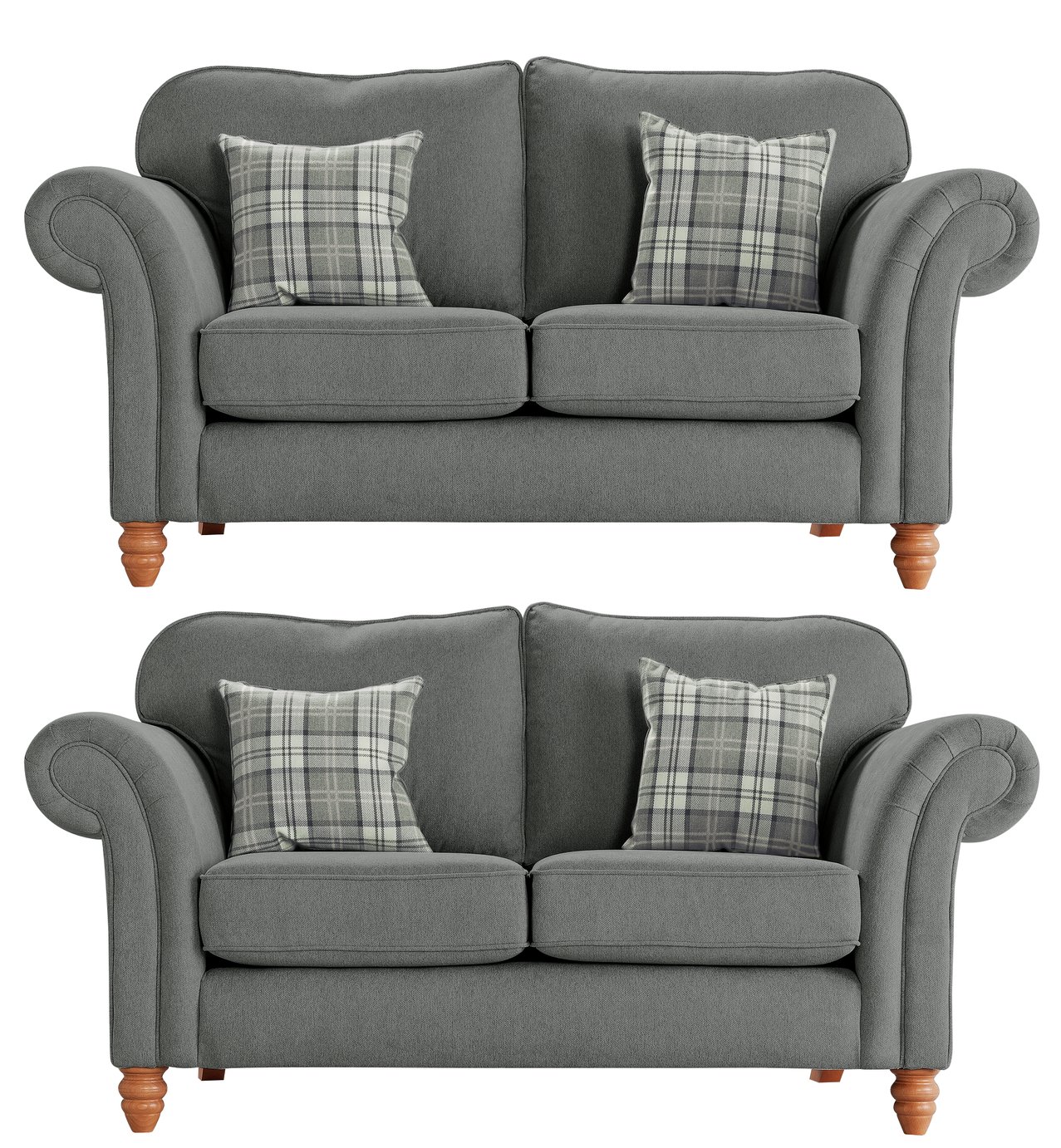 Argos Home Windsor Pair of Fabric 2 Seater Sofas -Light Grey review