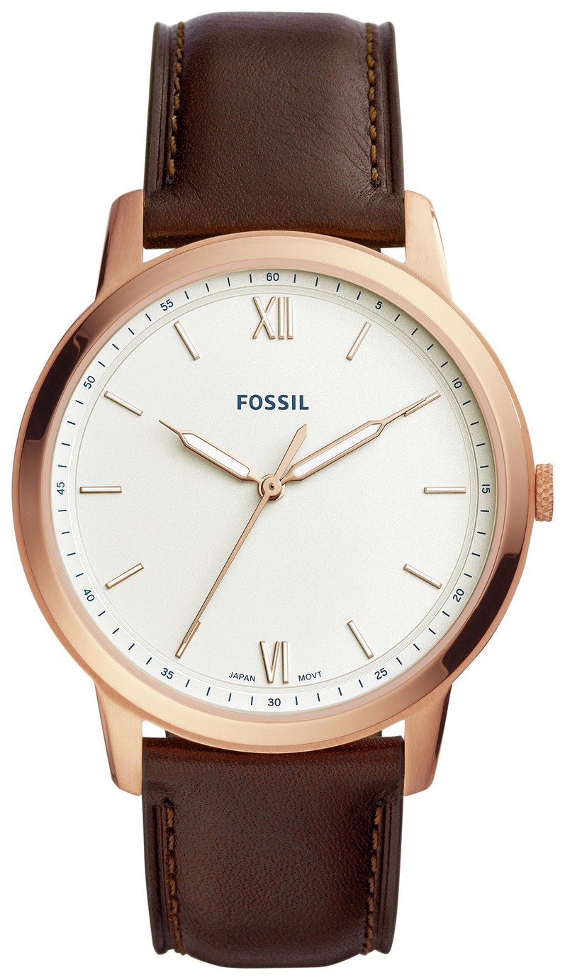 Fossil Minimalist Men's Brown Leather Strap Watch review