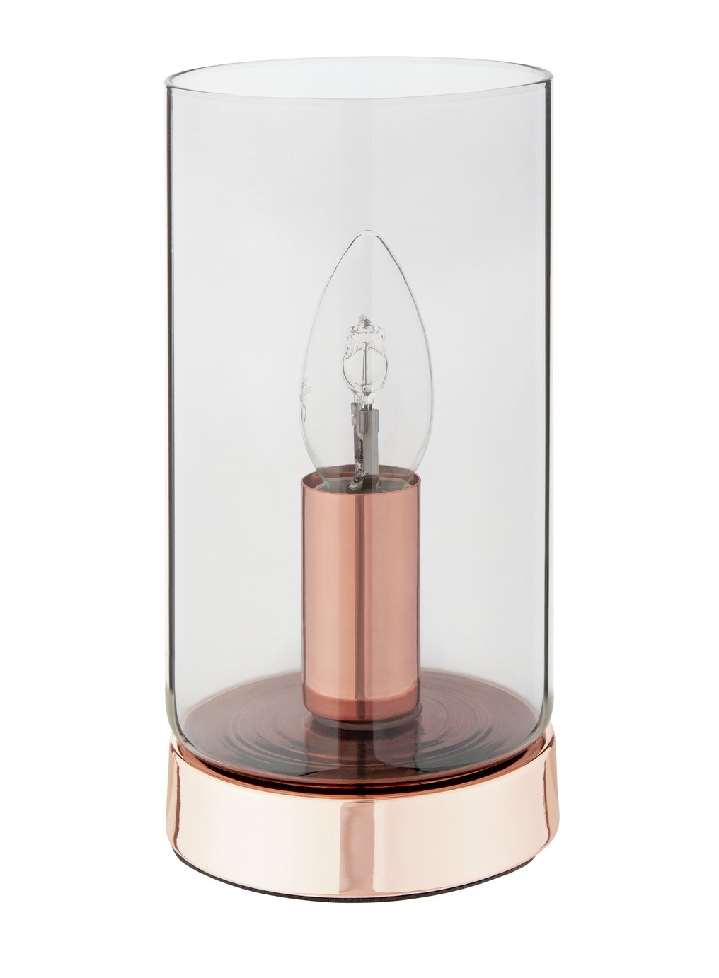 Argos Home Smokey Glass Table Lamp - Rose Gold