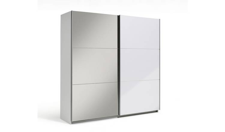 Large white store mirrored wardrobe