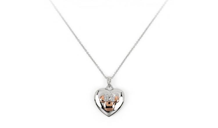 Disney Silver Plated Minnie Mouse Heart Locket Necklace