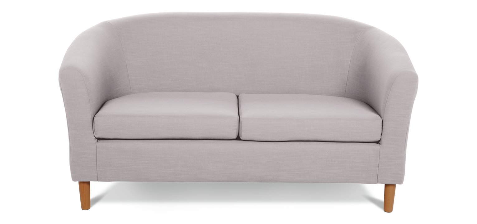 Argos Home 2 Seater Fabric Tub Sofa - Light Grey