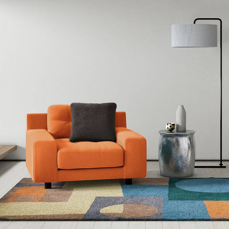 Habitat Hendricks Velvet Armchair- Ink Blue 0