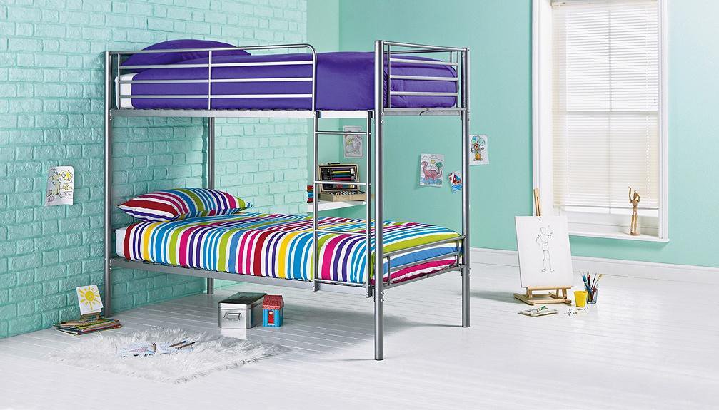 Argos Home Samuel Silver Shorty Bunk Bed & 2 Kids Mattresses Reviews