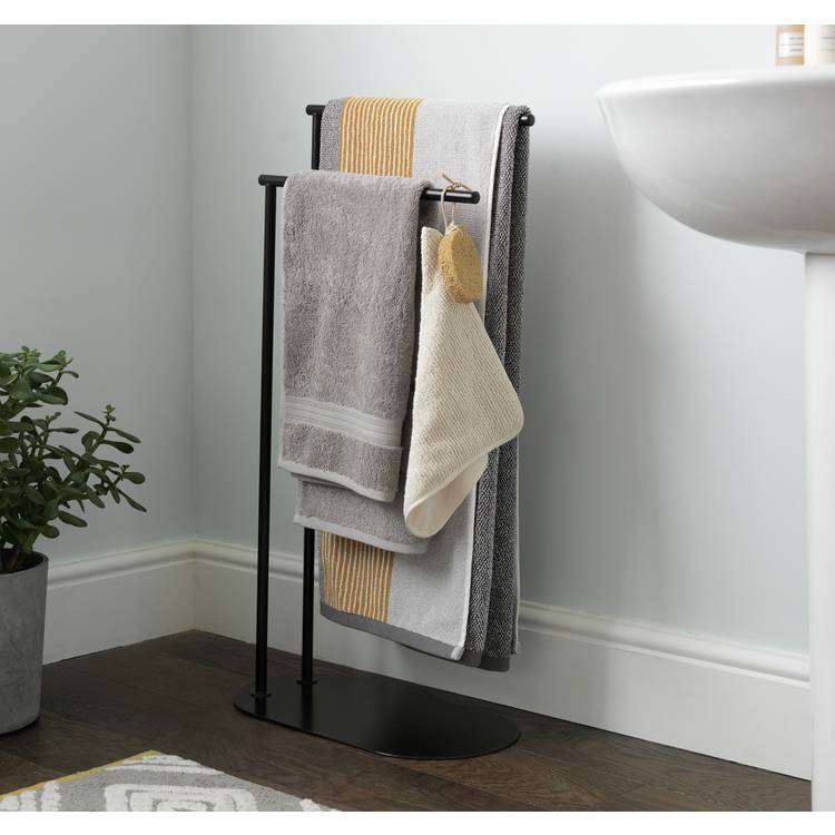 Habitat Freestanding Towel Rail - Matt Black 0