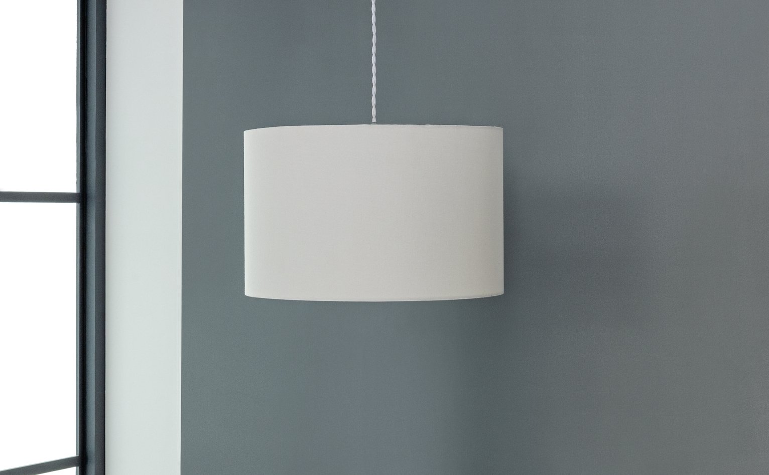 white and grey lamp shade