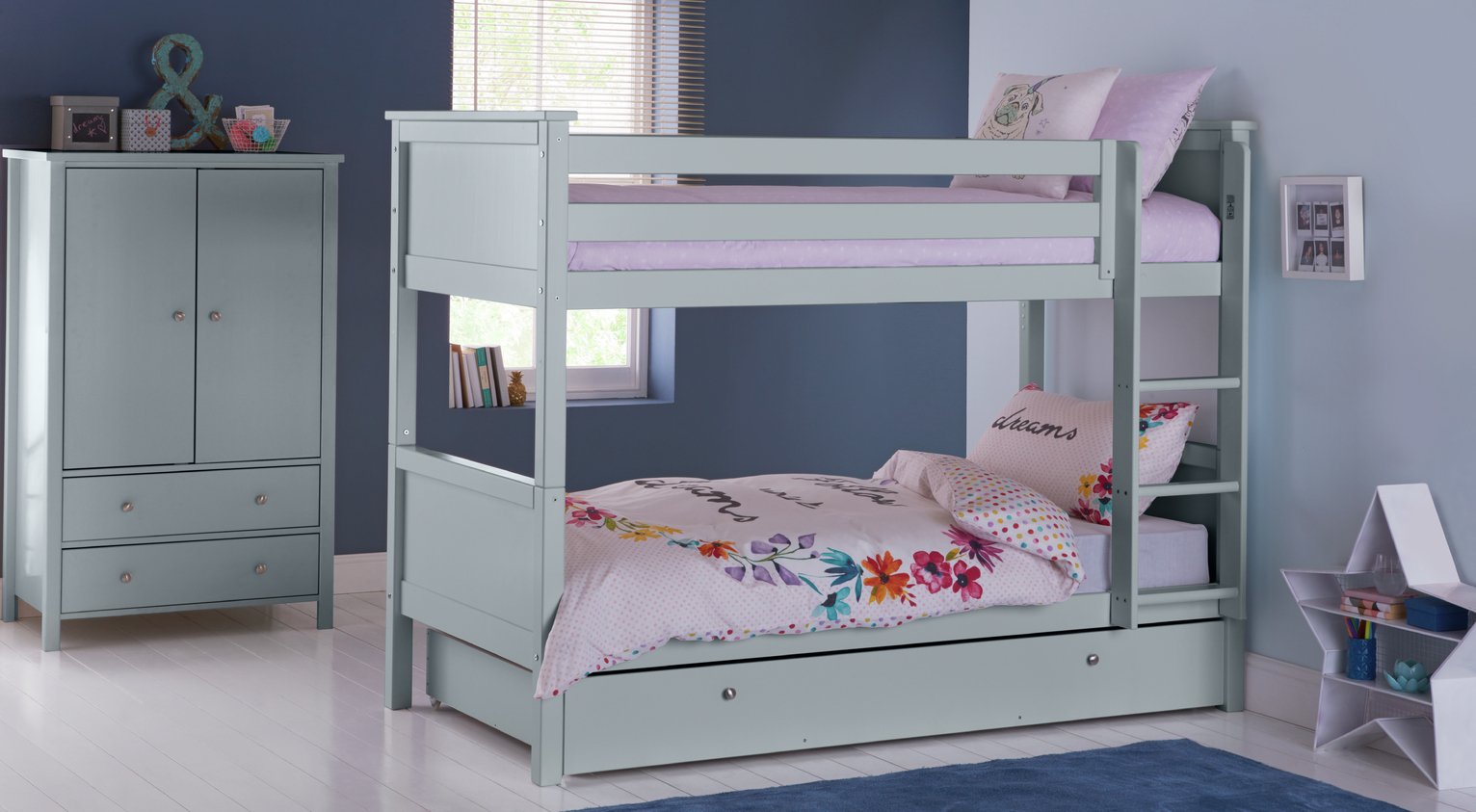 Argos Home Brooklyn Bunk Bed with Drawer - Grey