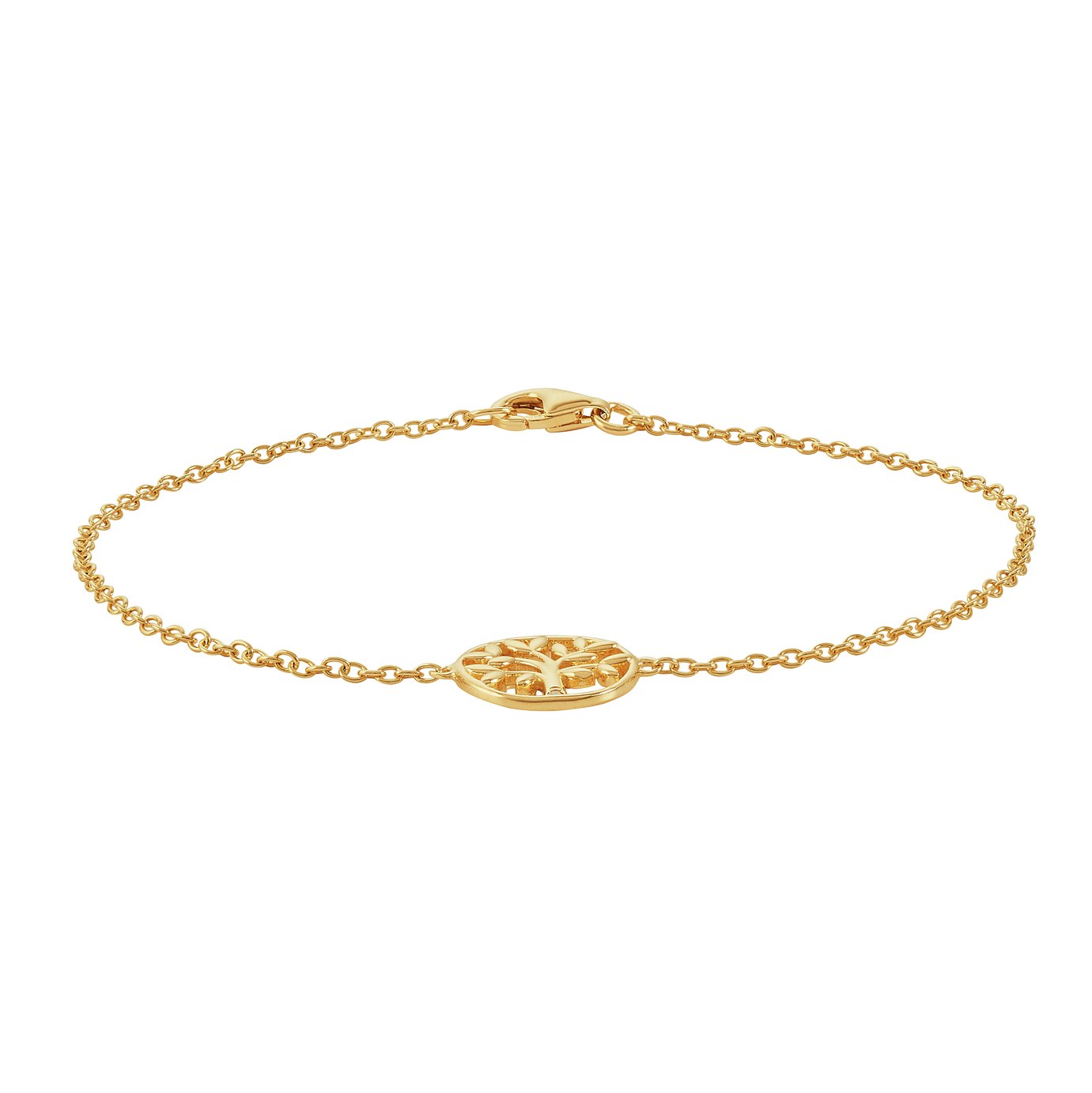 Moon & Back Gold Plated Silver Tree of Life Bracelet