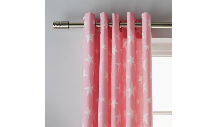 Habitat Kids Star Lined Eyelet Curtains - Pink - 168x137cm