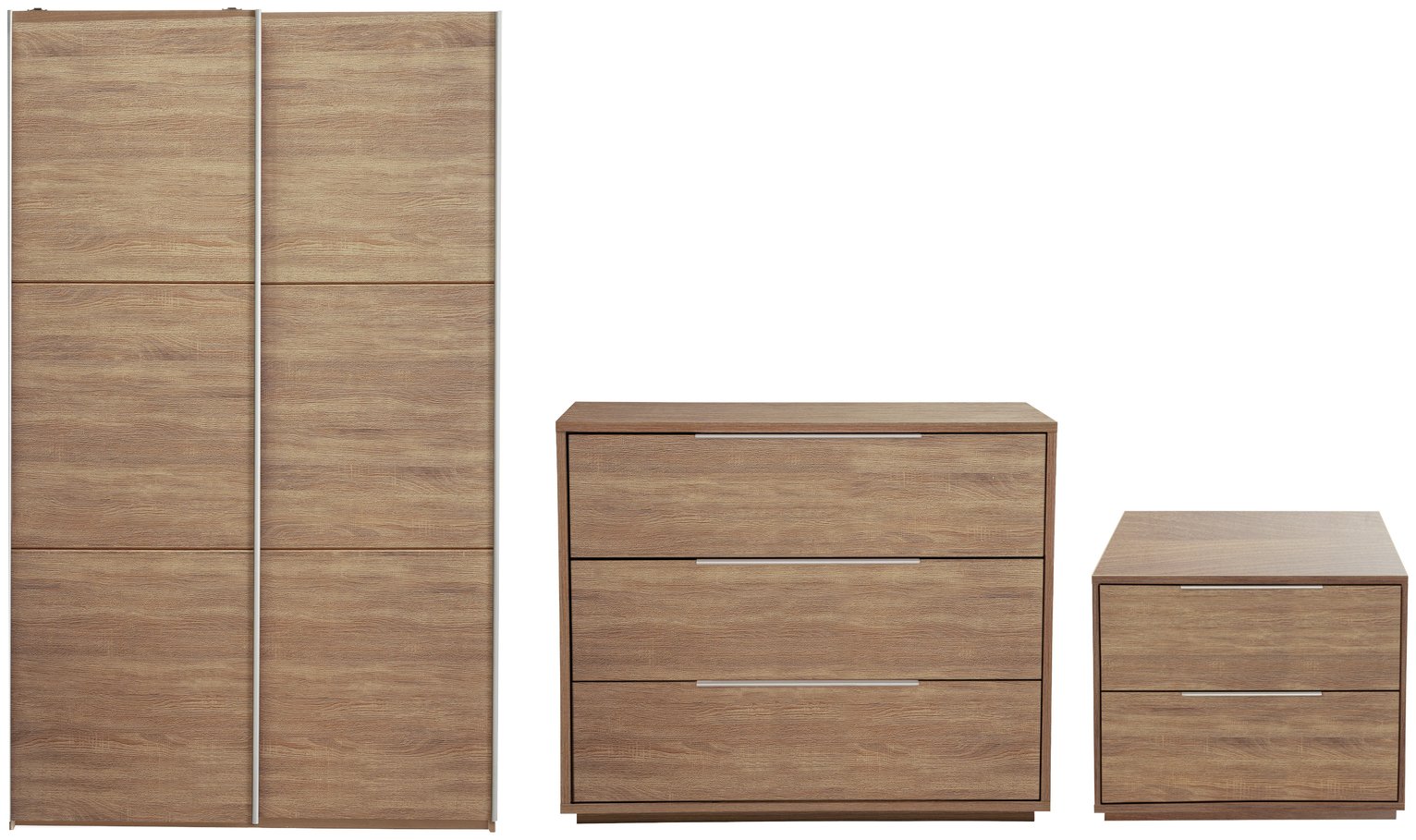 Argos Home Holsted 3 Piece Small Wardrobe Set - Oak Effect