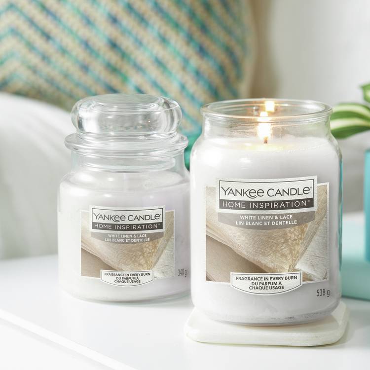 Yankee Home Inspiration Large Jar Candle -White Linen & Lace 0