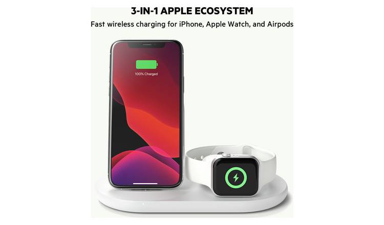 Buy Belkin 3 in 1 Wireless Charger Stand Including Plug White