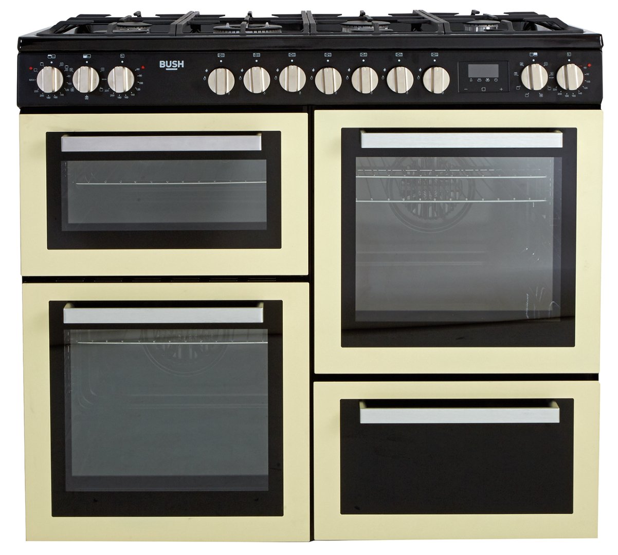 Bush BRC100DHPC Dual Fuel Range Cooker - Cream