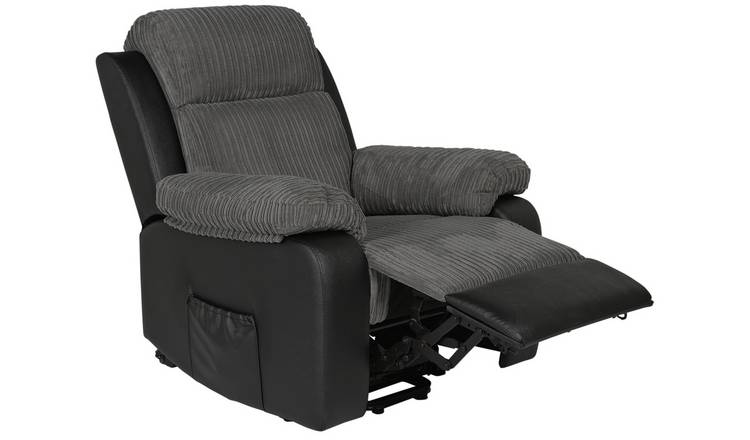 Black leather best sale recliner chair argos