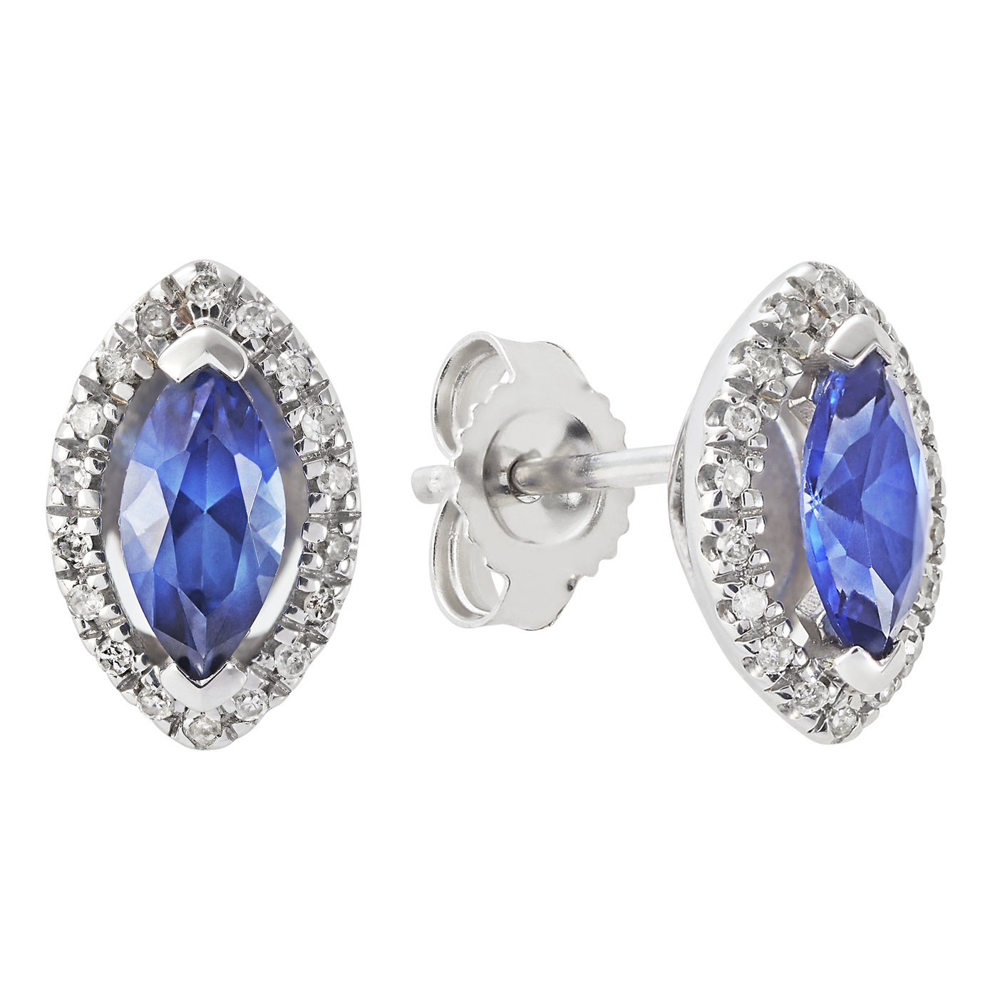 Revere 9ct White Gold Tanzanite and Diamond Stud Earrings review