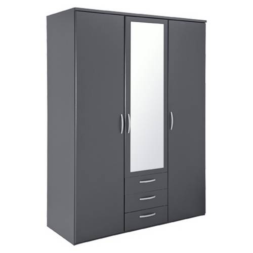 Buy Argos Home Hallingford Grey 3 Door 3drawer Mirrored Wardrobe