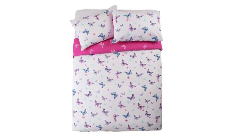 Buy Argos Home Reverse Pink Butterfly Bedding Set Double