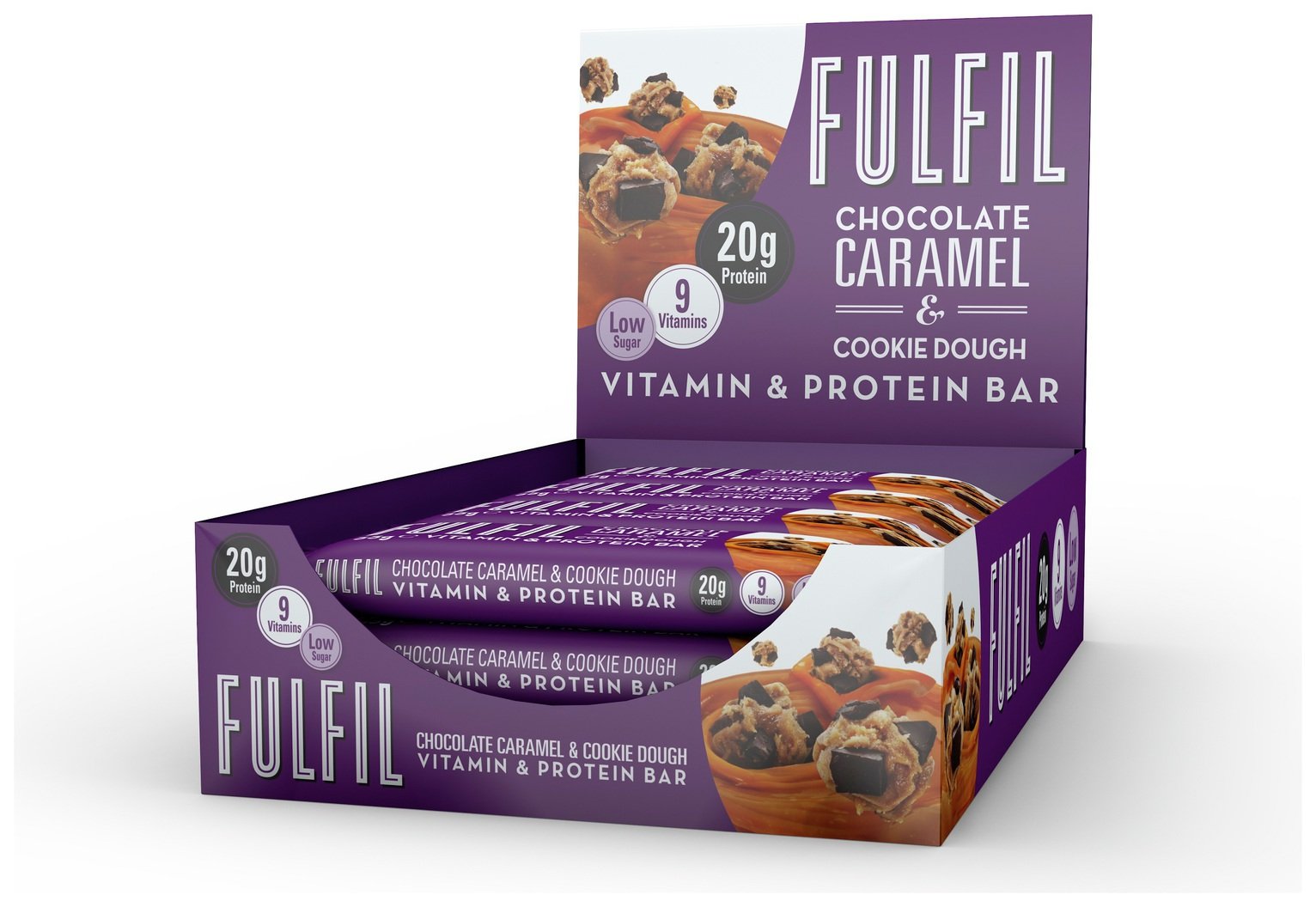 Fulfil Choc Caramel Cookie Dough Protein Vitamin Bars 15x55g review