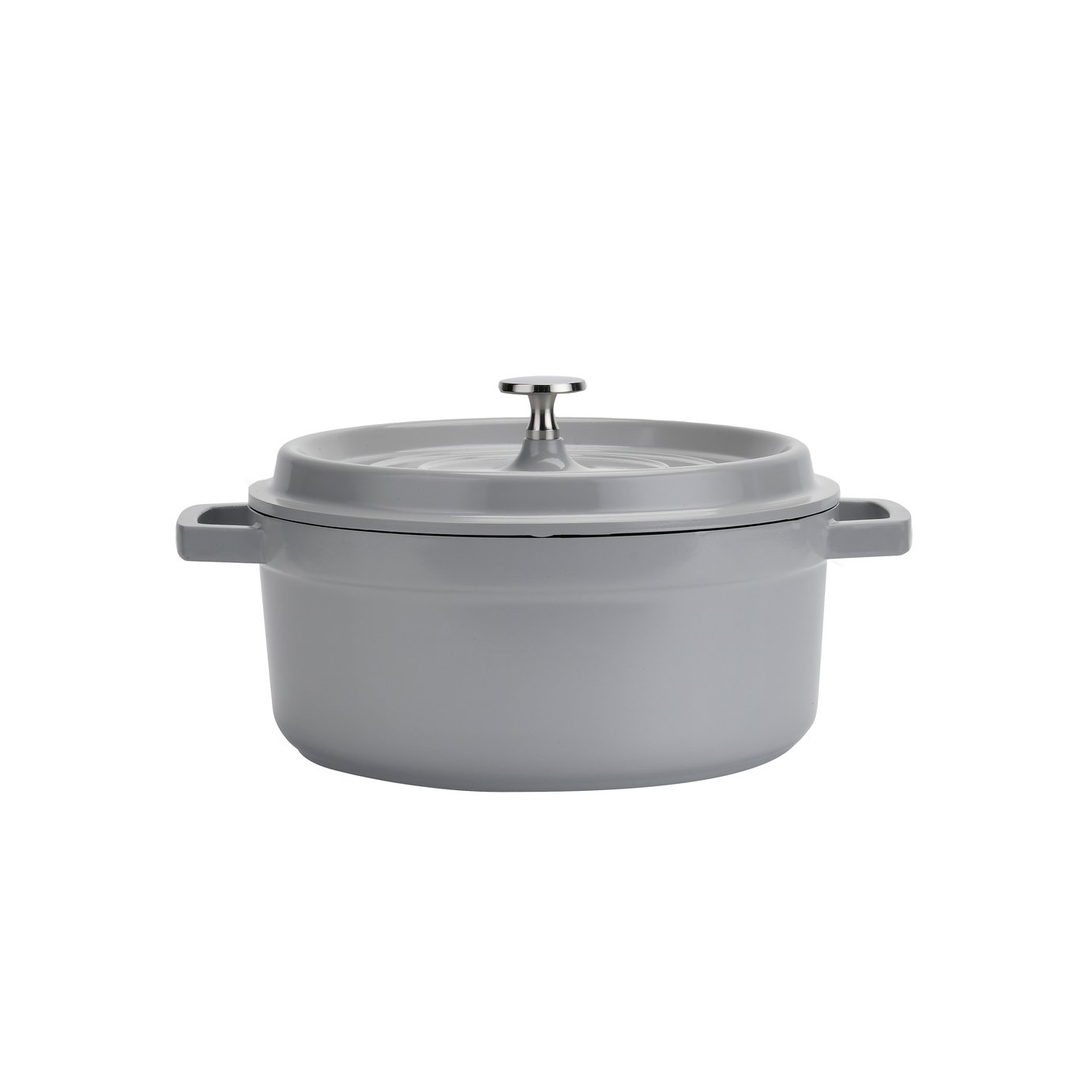 Habitat 4.2 Litre Cast Aluminium Casserole Dish - Grey