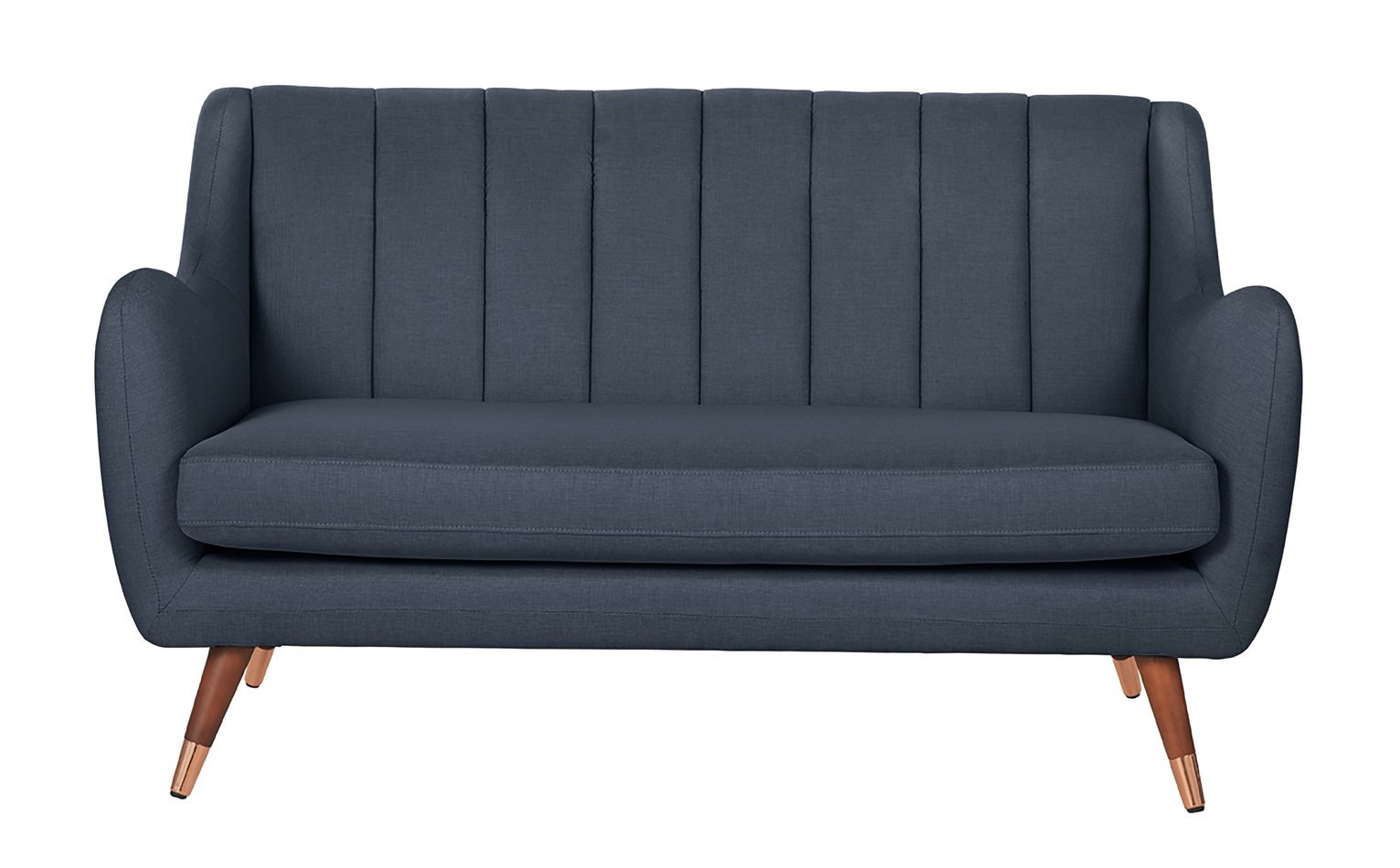 Argos Home Leila 2 Seater Fabric Sofa - Dark Blue
