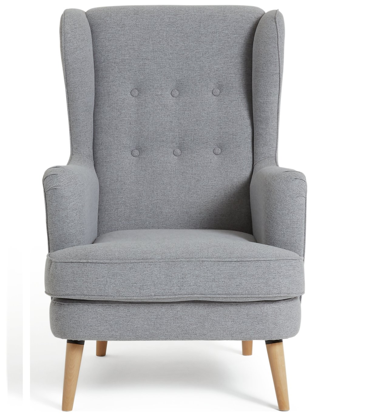 Habitat Callie Fabric Wingback Chair- Light Grey