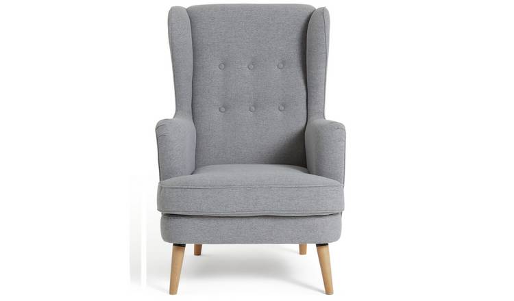 Buy Argos Home Callie Fabric Wingback Chair Light Grey