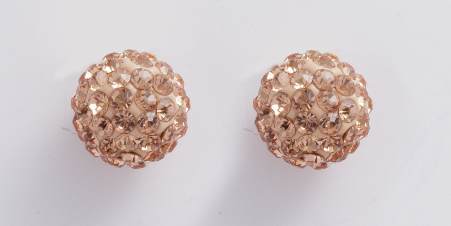 Revere 9ct Rose Gold Champagne Crystal Ball Stud Earrings Review