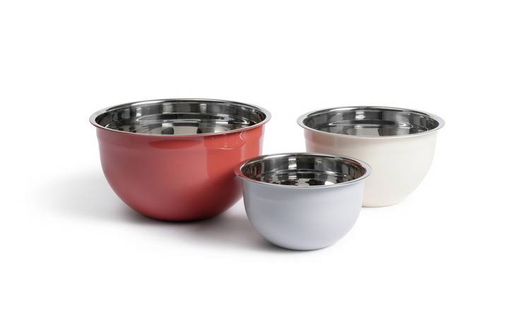 Habitat Industrial Set of 3 Stainless Steel Mixing Bowls