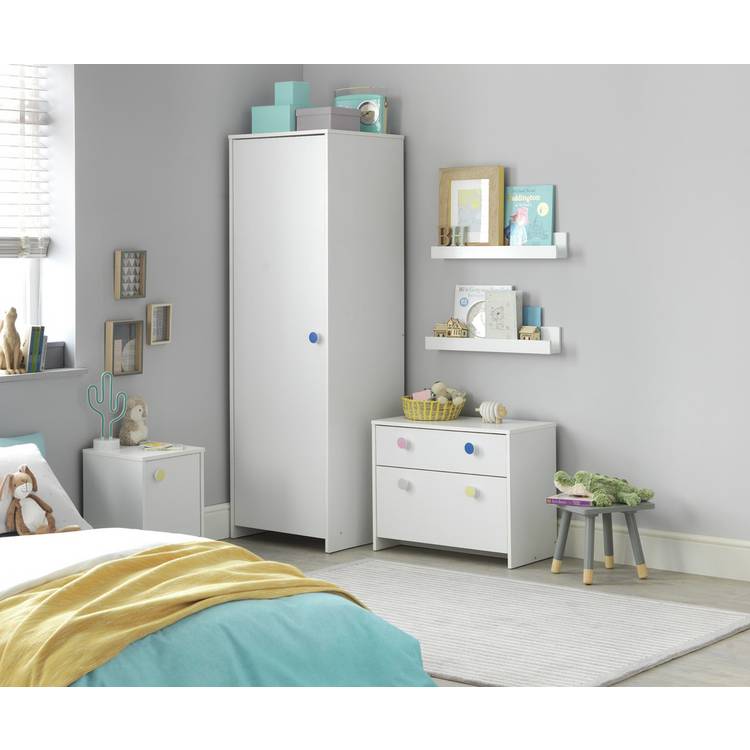 Habitat Kids Juno 3 Piece 1 Door Wardrobe Set - White 0