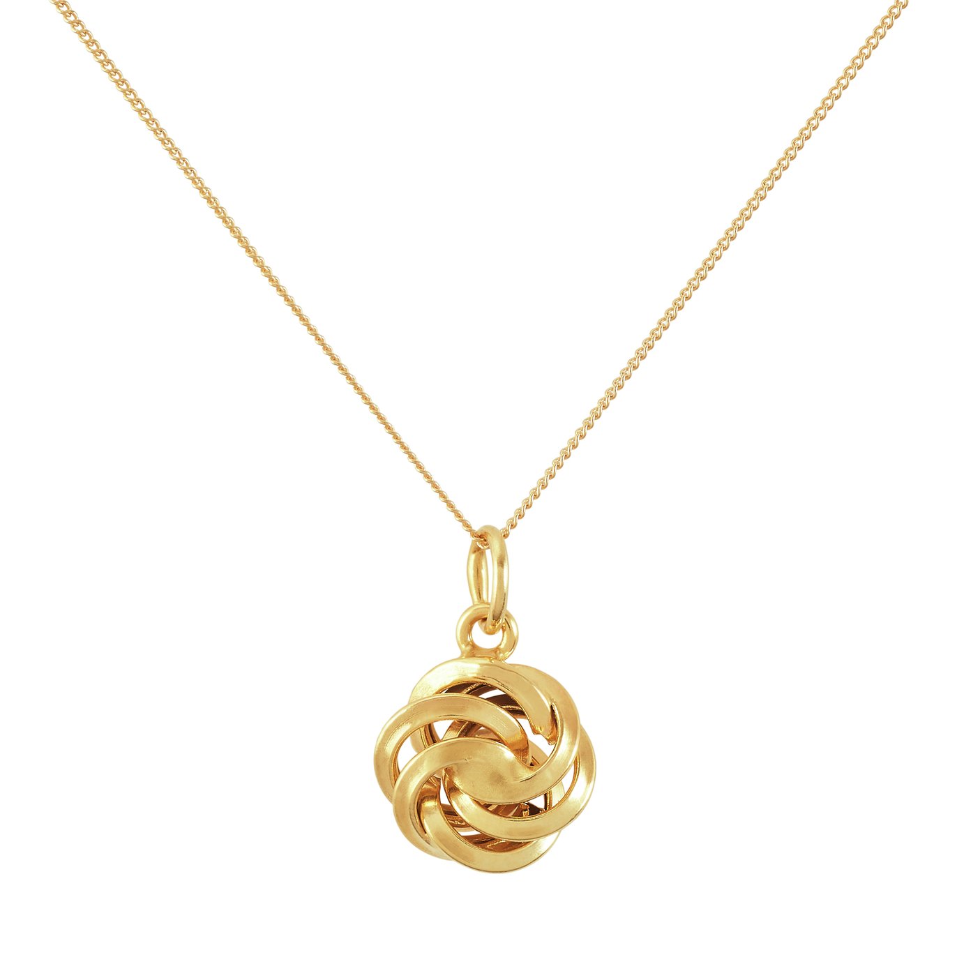 Revere 9ct Gold Fancy Knot Pendant Necklace