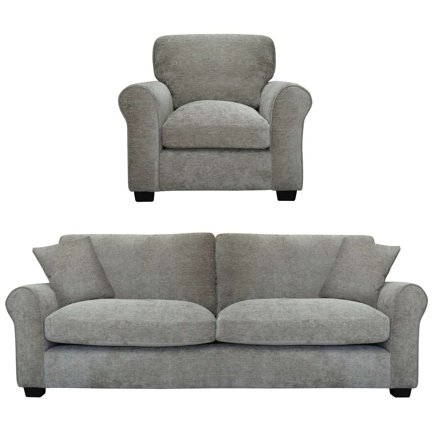 Argos Home Tammy Fabric Chair and 4 Seater Sofa - Mink