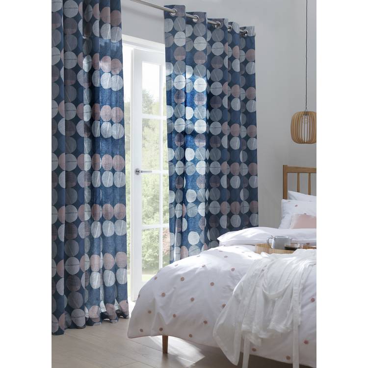 Habitat Skandi Spot Fully Lined Eyelet Curtains - Multi 0