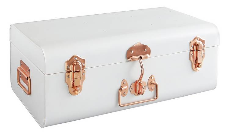 Habitat Trunk Linen Small Trunk with Copper Clasps