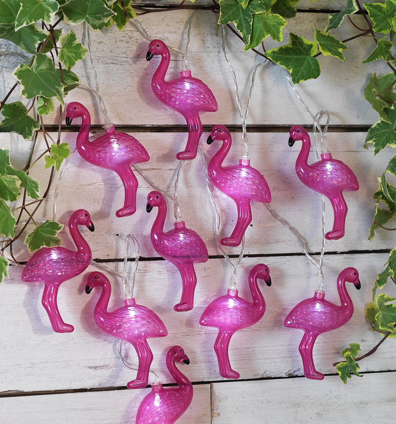 Argos Home Set of 20 Solar Flamingo String Lights