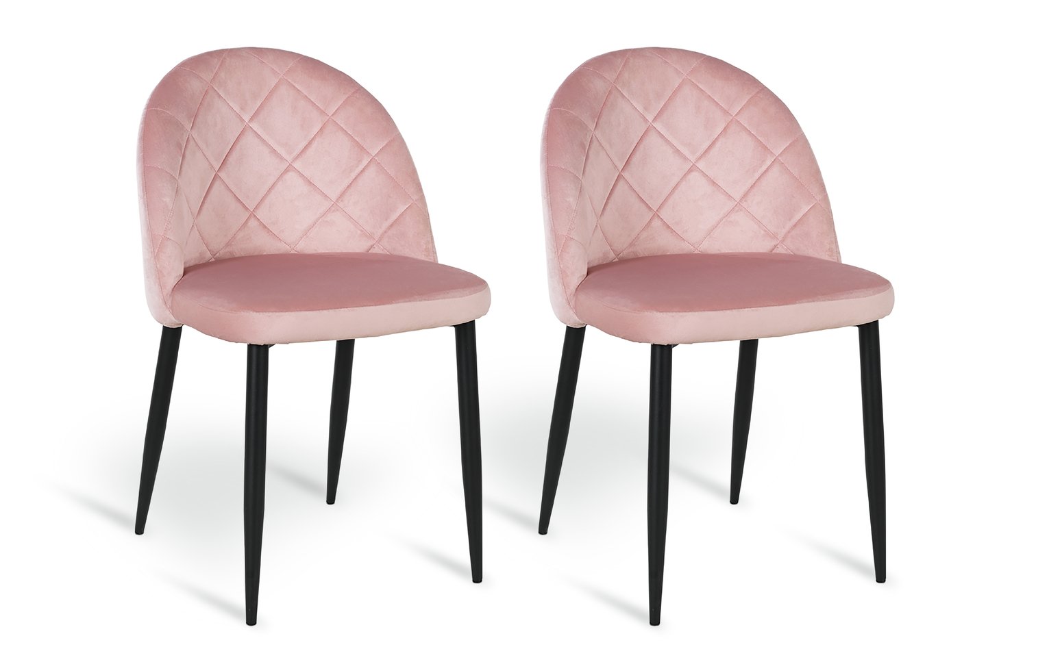 Argos Home Imogen Pair of Velvet Dining Chairs - Blush