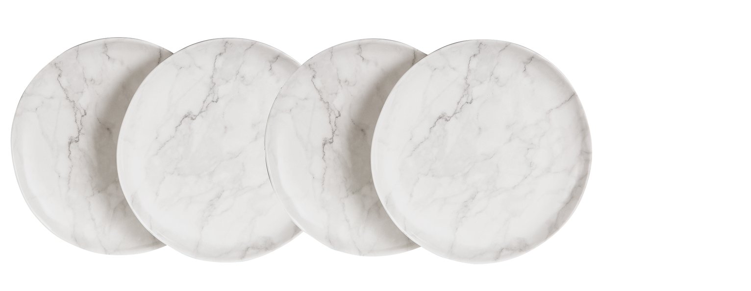 Argos Home Everyday Luxe Melamine Marble Side Plate - 4 Pack