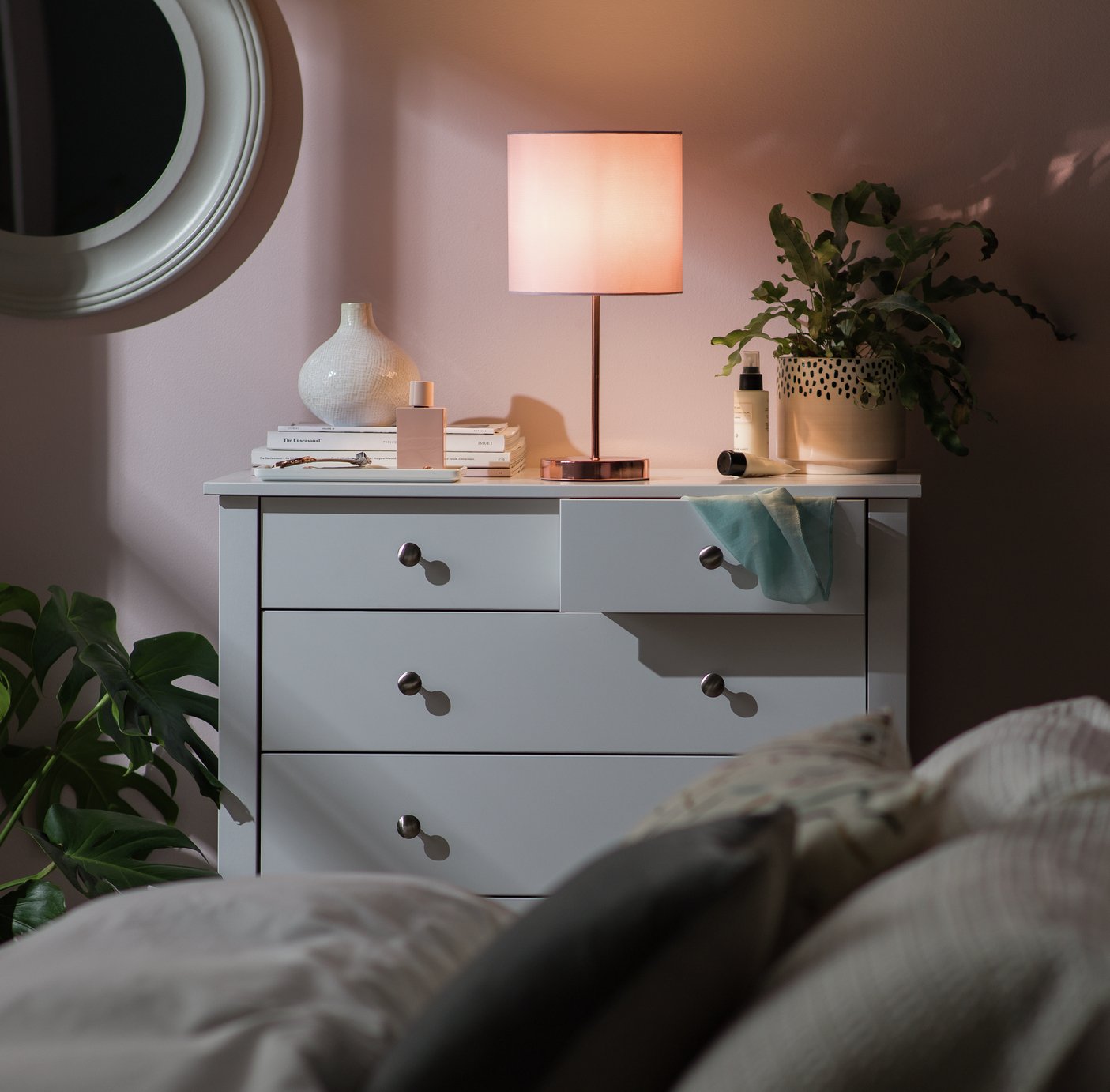 pink bedside lamps uk