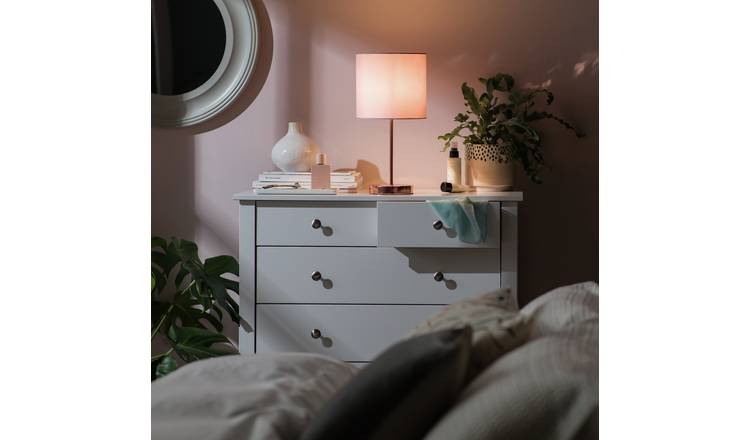 Blush pink bedside store lamp