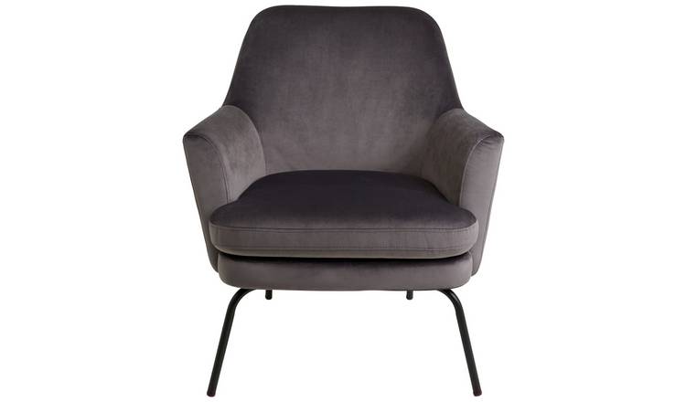 Buy Habitat Celine Velvet Accent Chair Grey Armchairs And Chairs