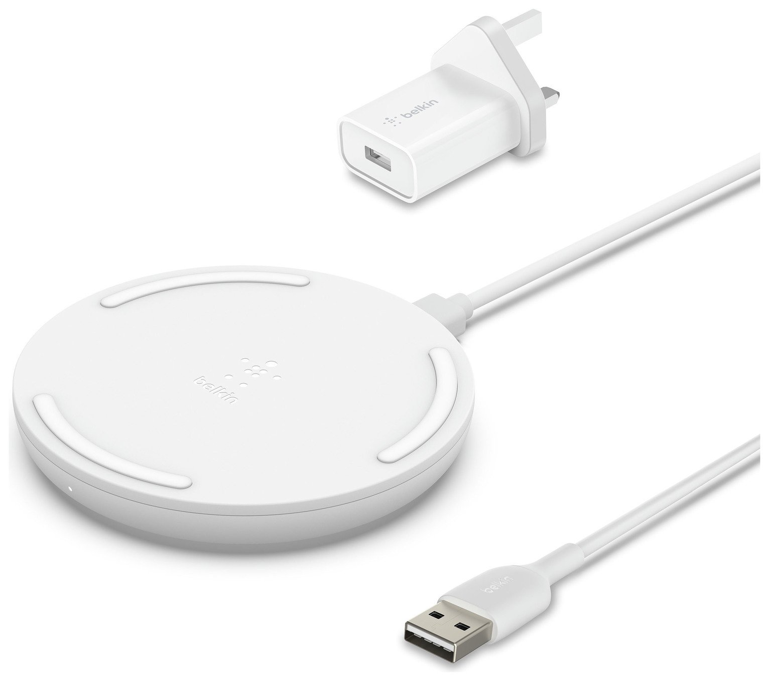 Belkin 10W Qi Wireless Charger Pad with Plug - White