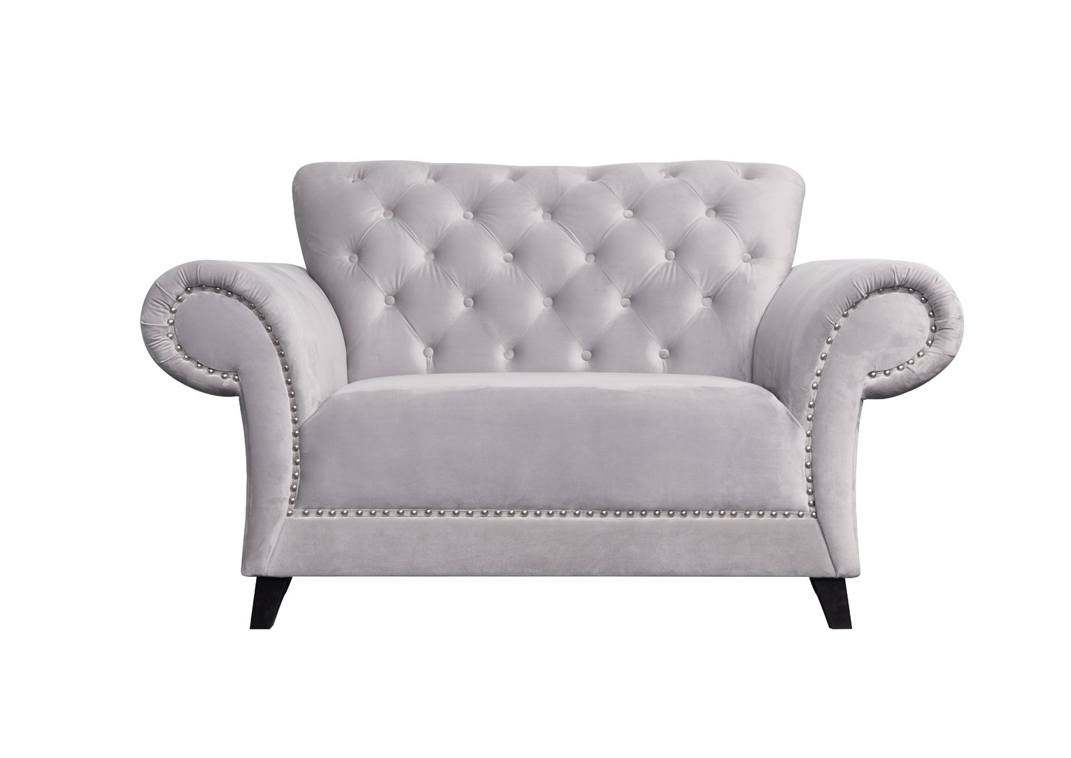 Argos Home Chelsea Velvet Cuddle Chair - Grey